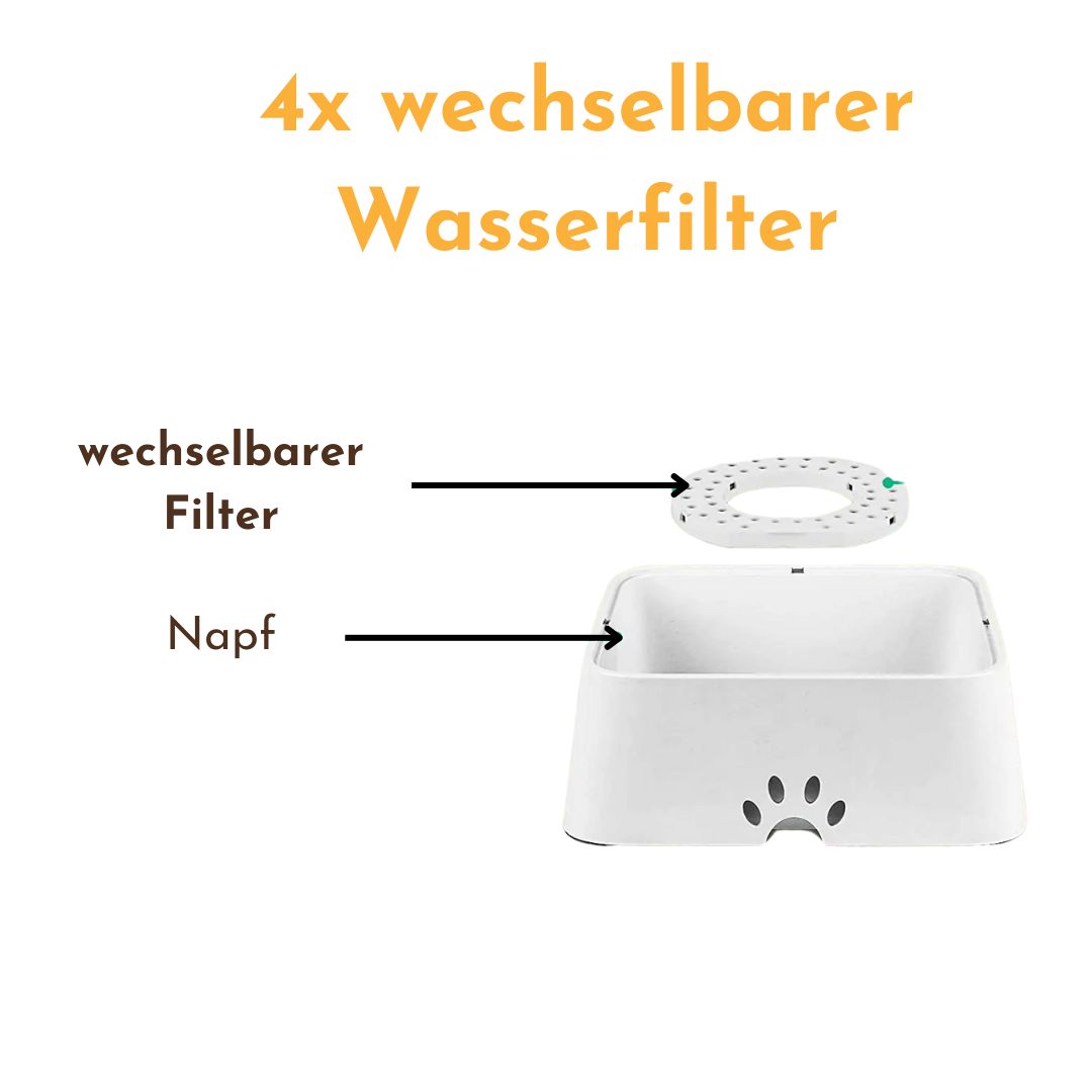 4x Wasserfilter Aqualock Hundenapf (2,5L)