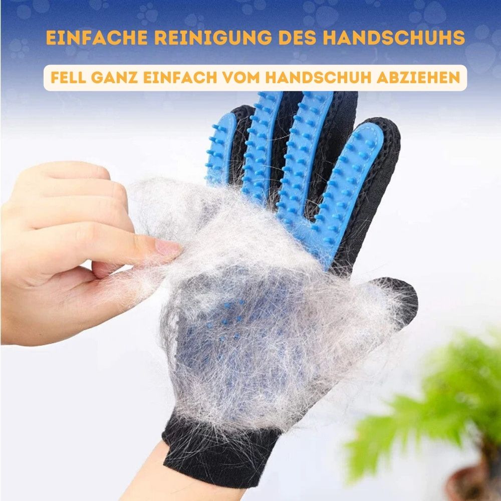 Der Handschuh ist ganz einfach zu reinigen, indem das Fell ganz einfach vom Handschuh abzieht