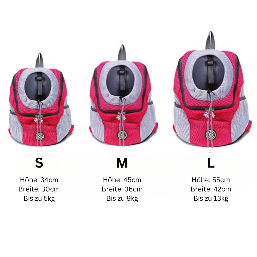 Der Hunderucksack hält einem Gewicht bis zu 13kg stand